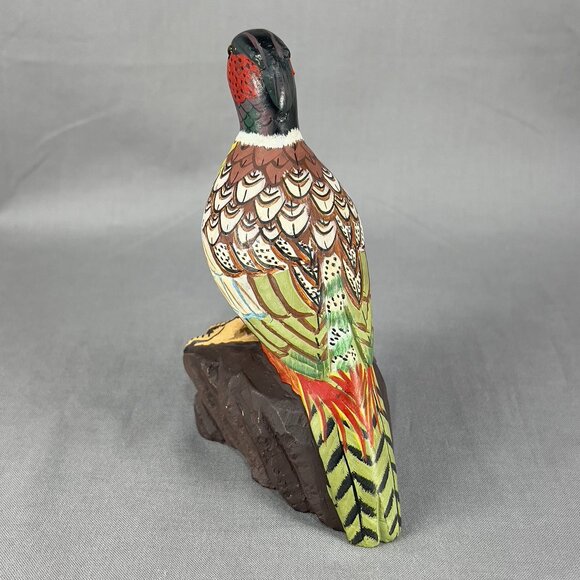Vtg Action International Stone Art Pheasant Bird Hand Painted Carved Figurine - Picture 8 of 15